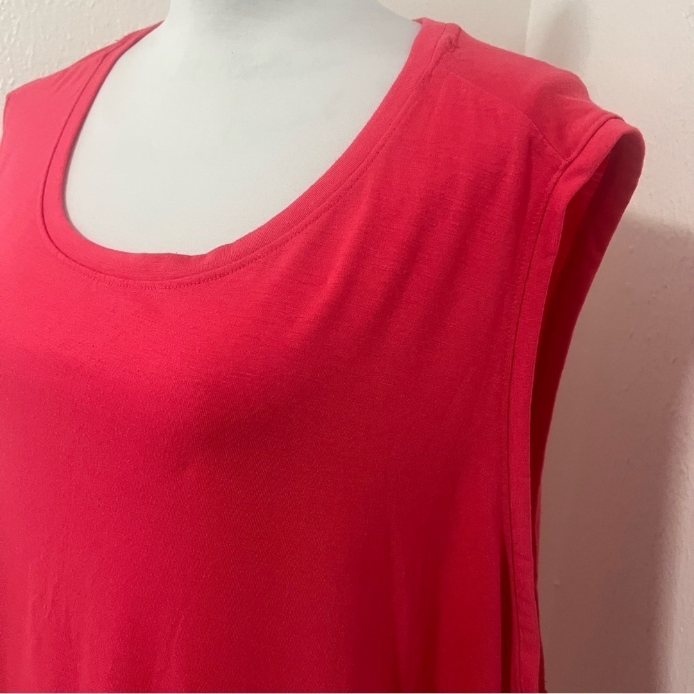 Terra & Sky Women's Plus Size 3X (24W-26W) Swing Tank Summer Shirt Coral Punch - Picture 3 of 5